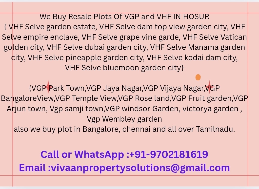 VGP Vijaya nagar Resale plot we buy photo 1