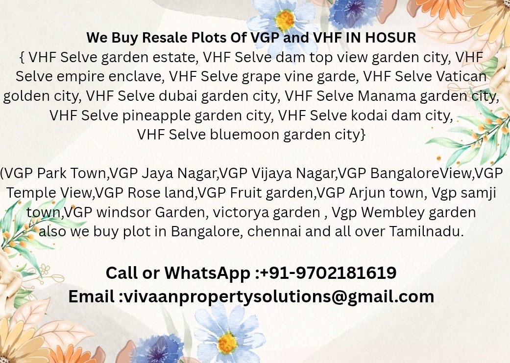 VHF Selve kairali enclave Resale plot we buy photo 1