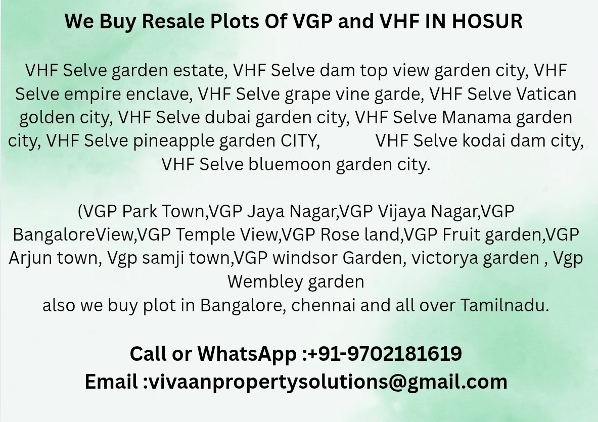 VHF Swiss garden city Resale plot we buy photo 1