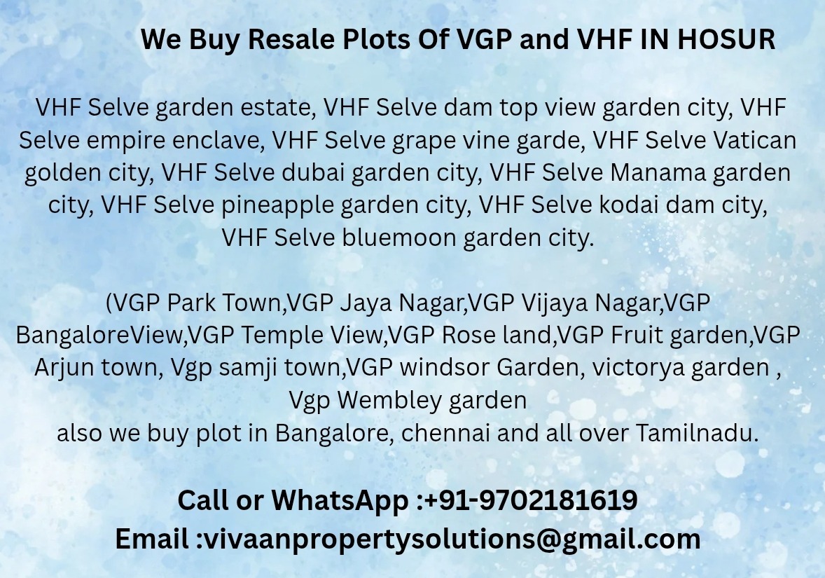 VHF Selve Grape vine garden city Resale plot we buy photo 1