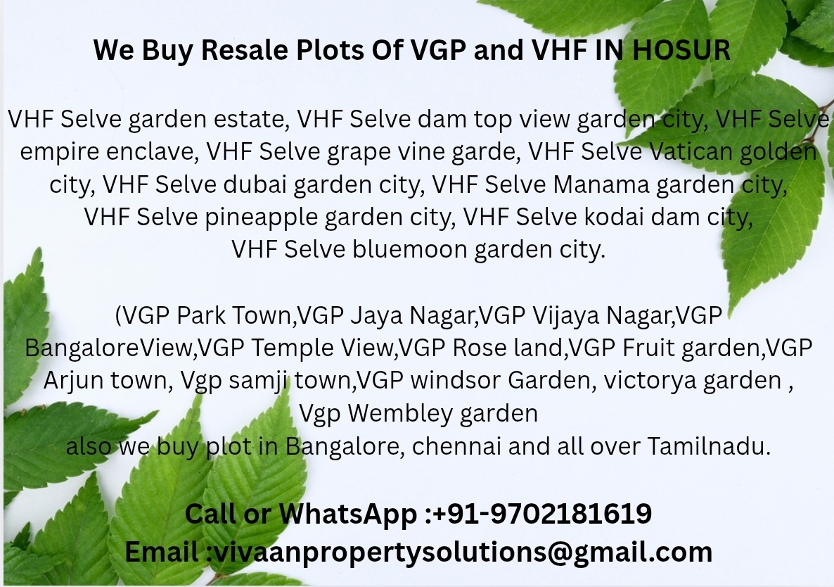 VHF Selve garden estate Resale plot we buy photo 1