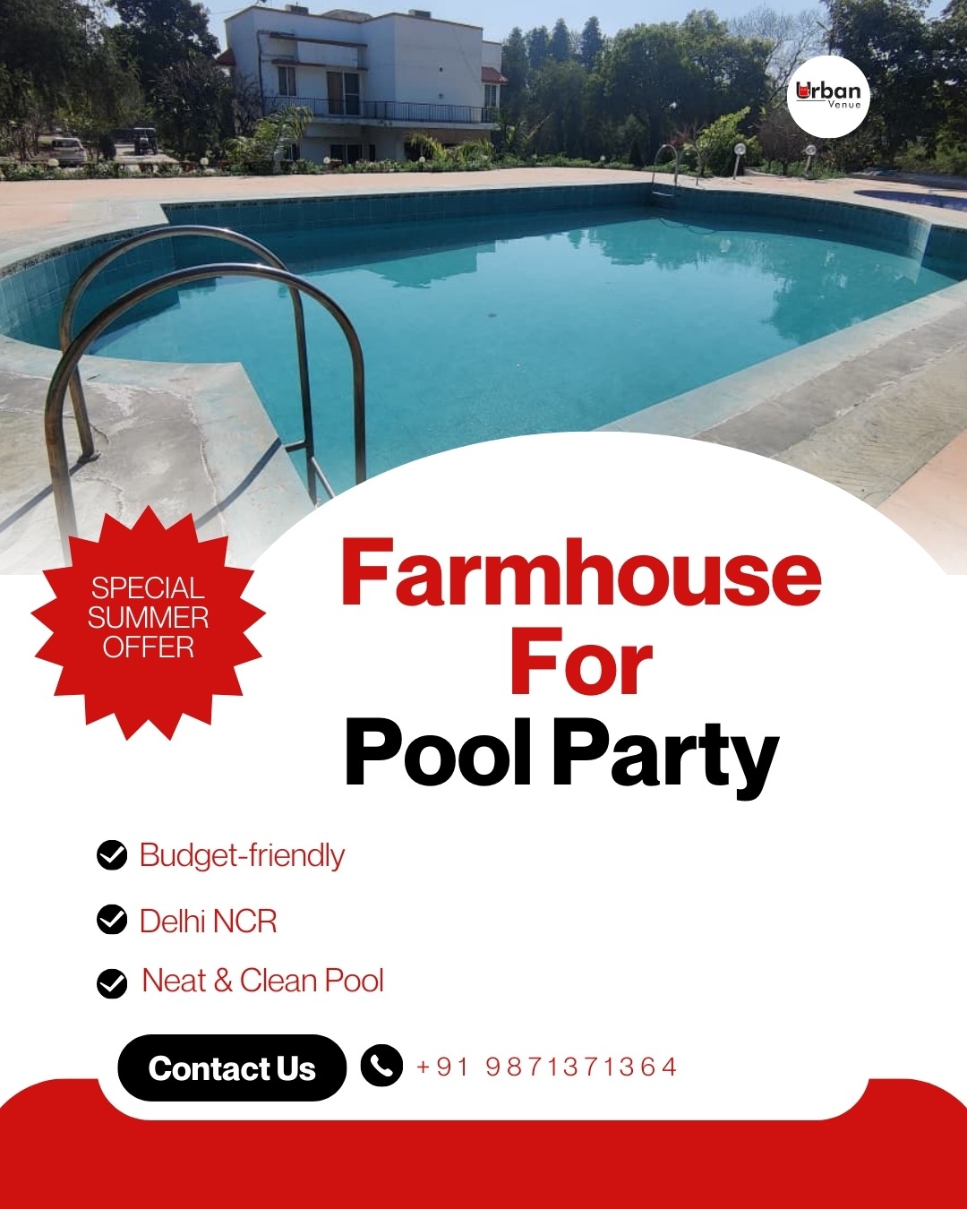 Affordable Farmhouse Pool Party in Delhi NCR | UrbanVenue photo 1