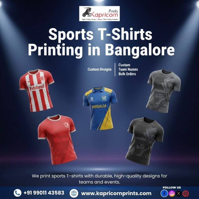 Sports T‑Shirts Printing in Bangalore