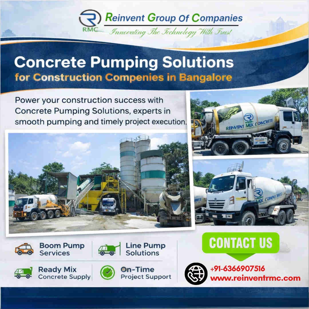 Concrete Pumping Solutions for Construction Companies in Bangalore | Reinvent RMC photo 1