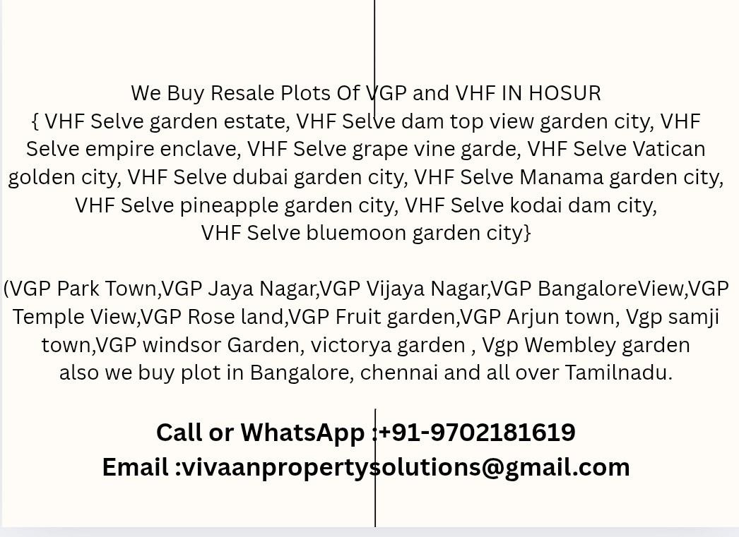 VGP Jayanagar Resale plot we buy photo 1