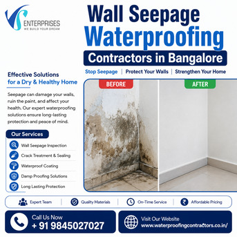 Wall Seepage Waterproofing Contractors In Bangalore photo 1