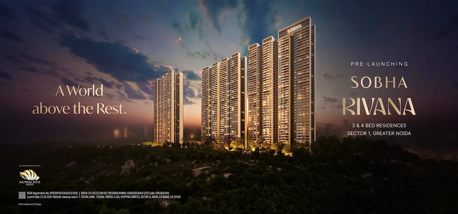 SOBHA Rivana Noida – Ultra Luxury 2/3/4 BHK Apartments in Sector 1 Greater Noida West