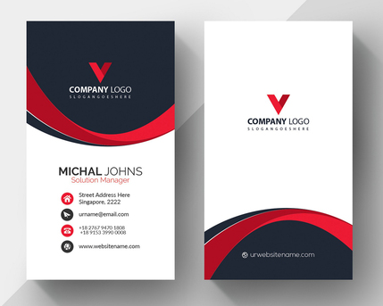 Red & Black Modern Business Card: Print-Ready