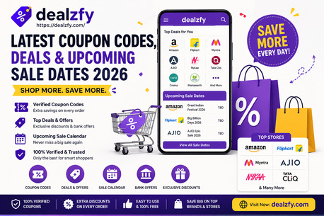 Latest Coupon Codes, Deals & Upcoming Sale Dates 2026 | Dealzfy photo 1