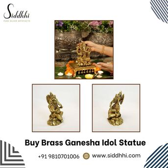 INR 8500,  Buy Brass Ganesha Idol Statue | Siddhhi Arts