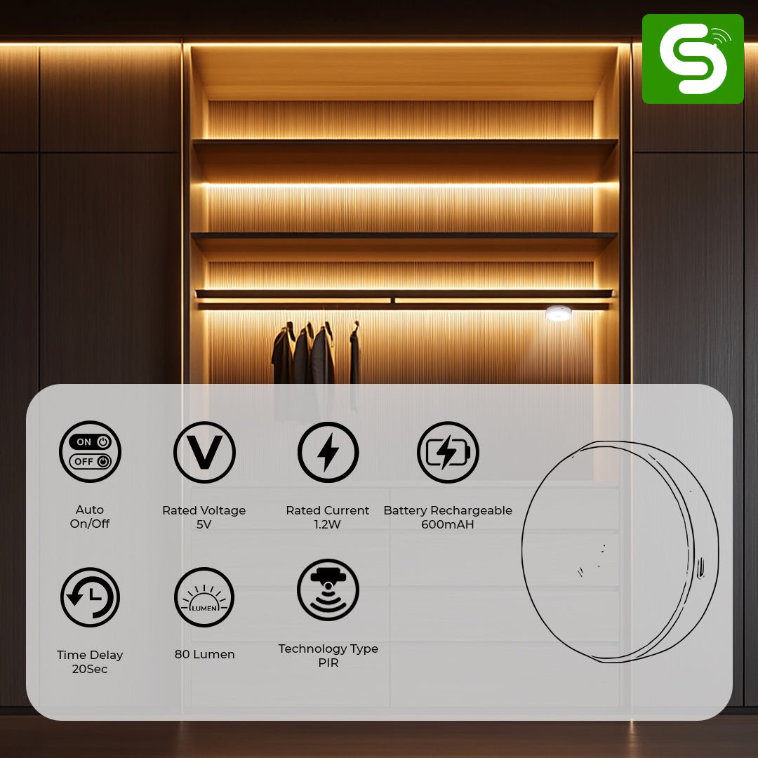 Motion Sensor LED Light for Hall with Rechargeable Battery photo 2