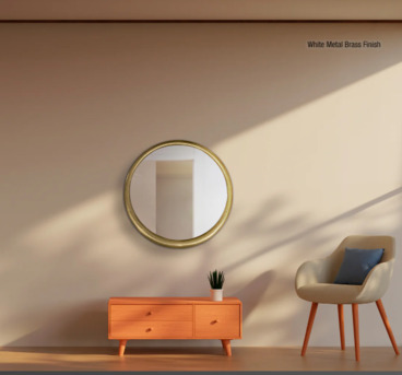 INR 16200,  Stylish Round Wall Mirror Antique Brass Finish For Interiors – Artistick's Onlin