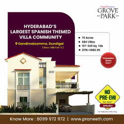 Book Premium Villas in Dundigal | Praneeth Pranav Grove Park. - Hyderabad