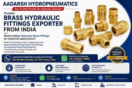 Trusted Brass Hydraulic Fittings Exporter From India - Aadarsh Hydropneumatics