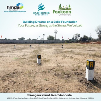 INR 35000,  200 Sq. Yard,  Foxkonn Central Park – Premium Open Plots In Adibatla