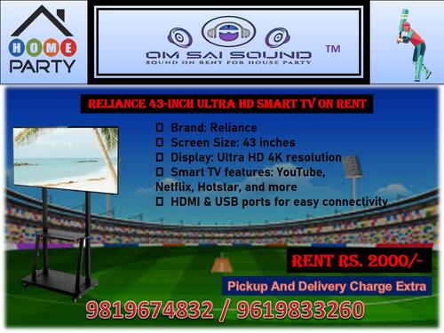 Big match Big screen Big fun  TV on rent
for cricket photo 1