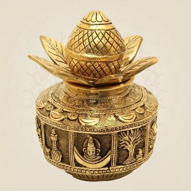 Traditional Brass Kalash for Pooja Vastu 
Home Temple Dco photo 1