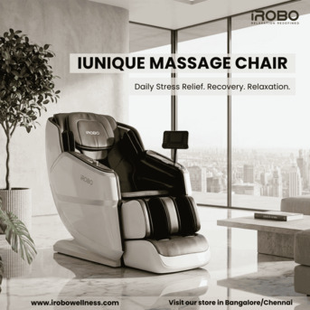 INR 210000,  IRobo IUnique Full Body 3D Massage Chair – Intelligent Zero Gravity Wellness Station