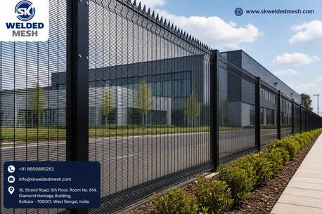 Anti Climb Welded Mesh Fencing For High Security Perimeters