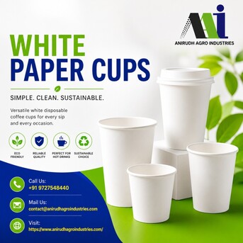 INR 1000,  White Paper Cups Manufacturer & Supplier For Coffee & Hot Beverages
