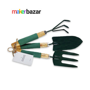 INR 179,  3Pcs Garden Tool Set With Wooden Handle & Foam Grip photo 1
