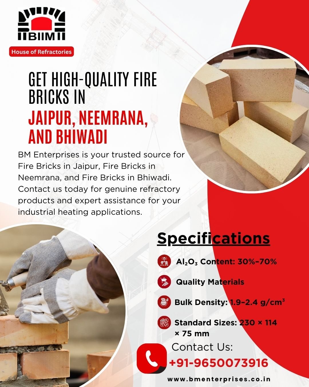 Get High-Quality Fire Bricks In Jaipur, Neemrana, and Bhiwadi