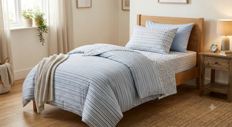 INR 1499,  Single Bedsheets 100% Pure Cotton Single Bed Bedsheets Online Theindiglobal