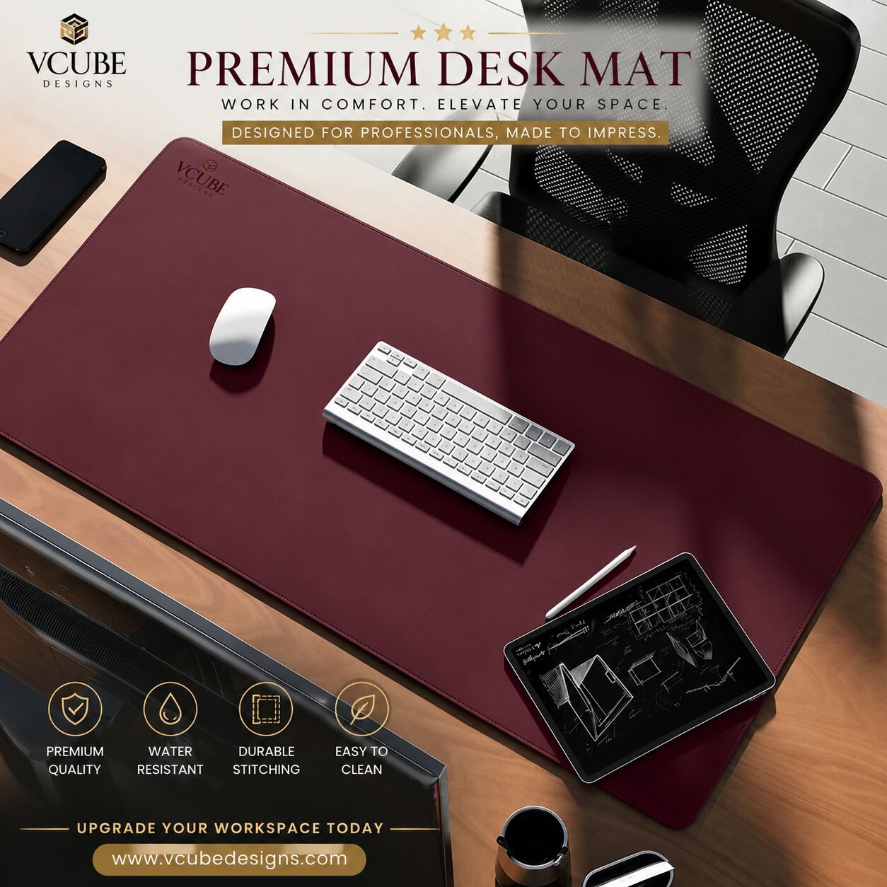 INR 599,  Premium Desk Mat For Laptop Collection | V-CUBE Designs