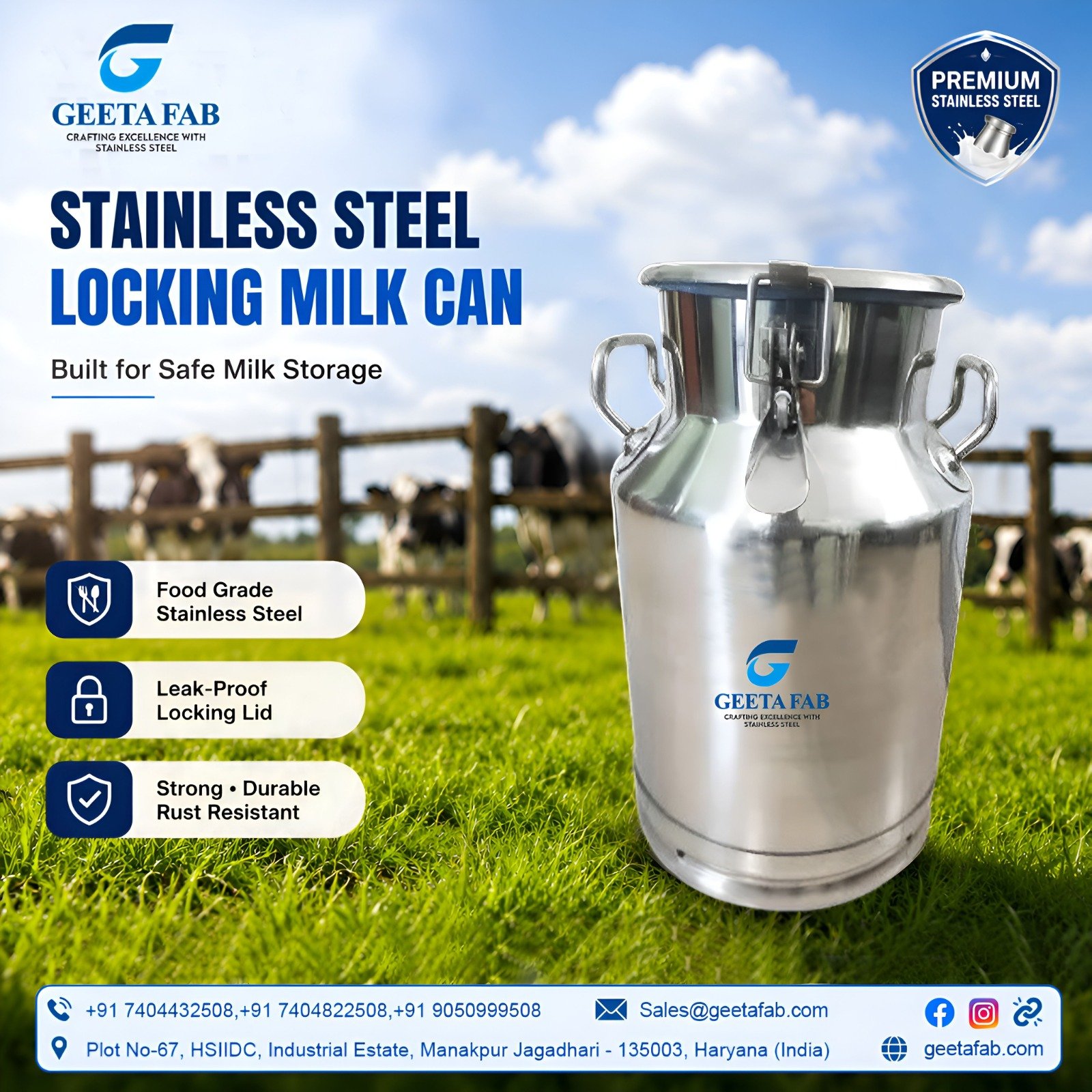 10-50Ltr Milk Cans For Sale | Commercial or Home Use | Milk Can Manufacturers photo 1