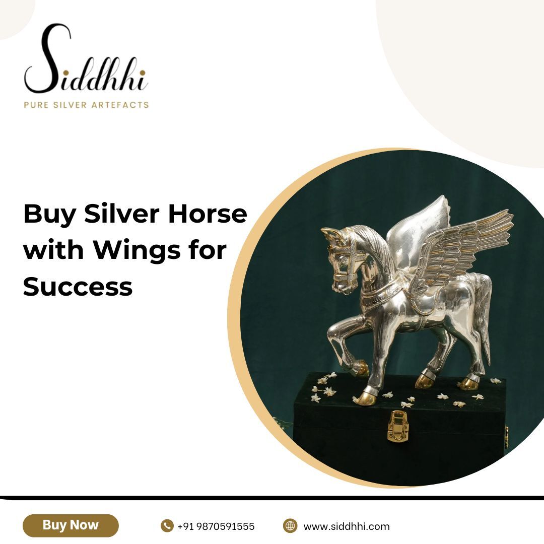 INR 225,  Buy Silver Horse With Wings For Success, Power & Vastu Décor | Siddhhi Arts