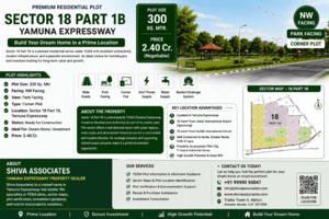 300 Sq. Mtr. NW Facing Corner Plot in Sector 18 Part 1B Yamuna Expressway - Noida
