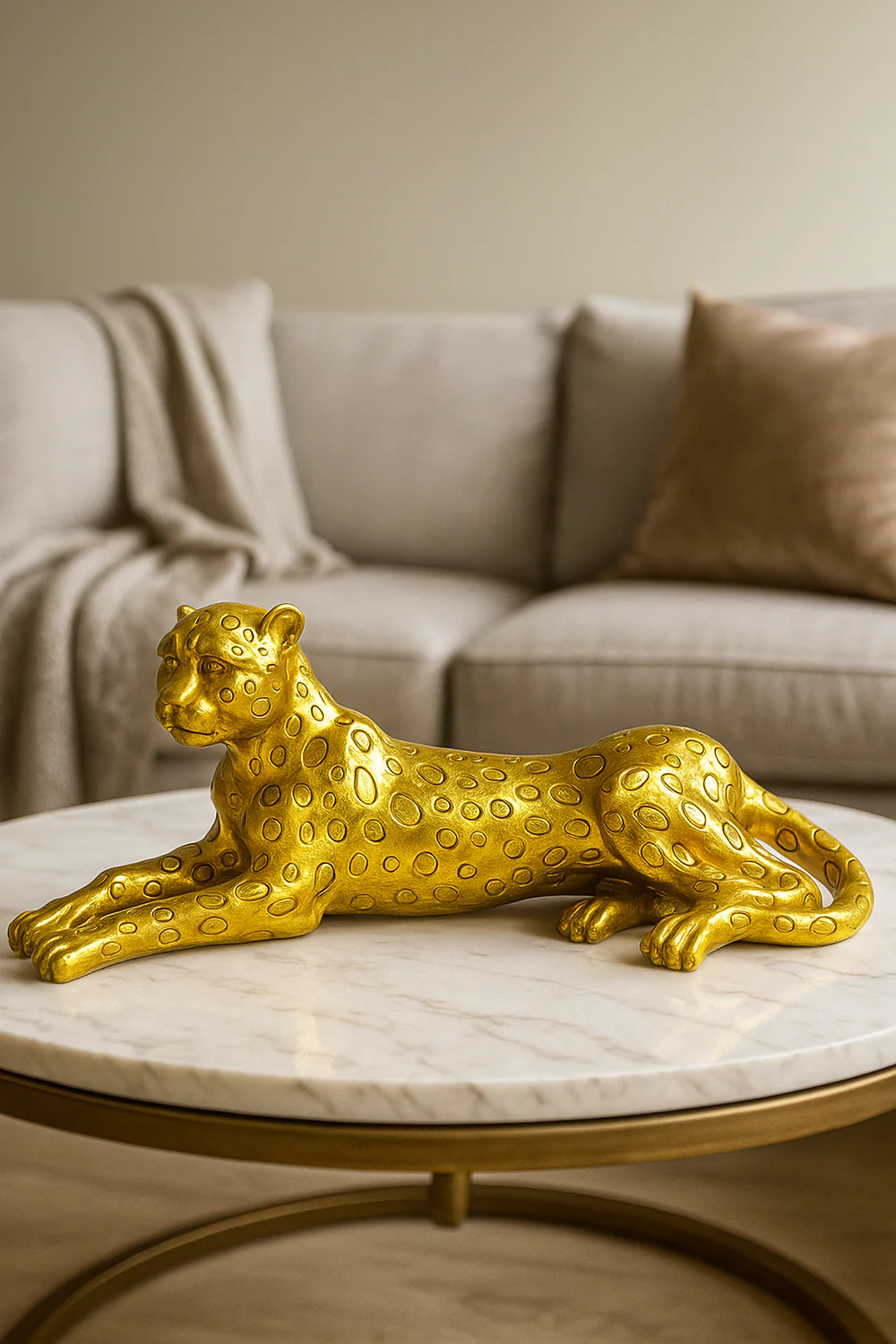 INR 3,  Golden Cheetah Statue For Home Decor