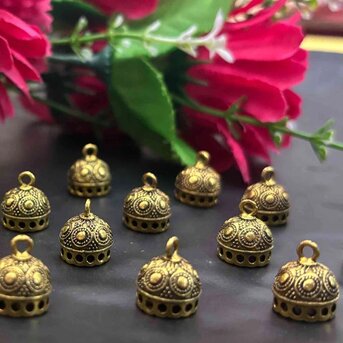 INR 20,  Antique Gold Jumka Caps For Jewelry Making | Ray Aari Shop photo 1