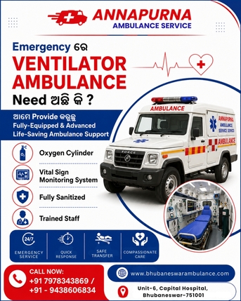 Responsive Ventilator Ambulance Service In Bhubaneswar photo 1