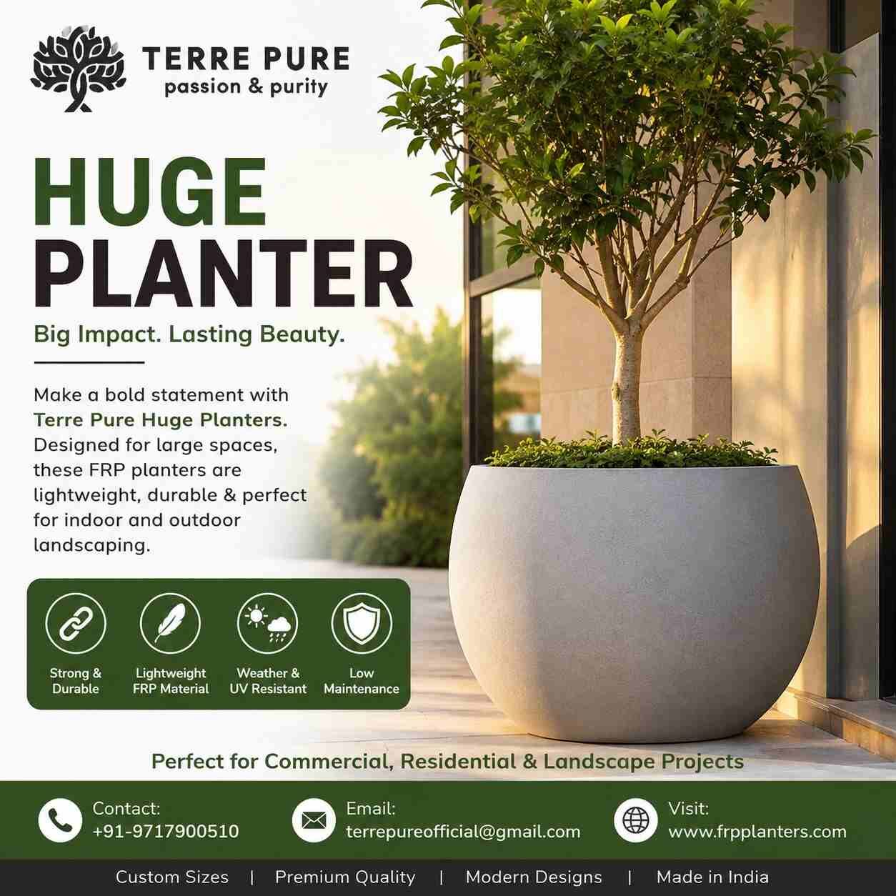 Stylish Huge Planter For Modern Green Spaces photo 1