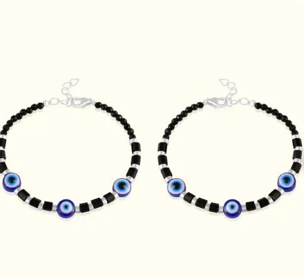 INR 1400,  Silver Baby Bracelets & Silver Nazariya For Newborns | MK Ghare Jewellers photo 1