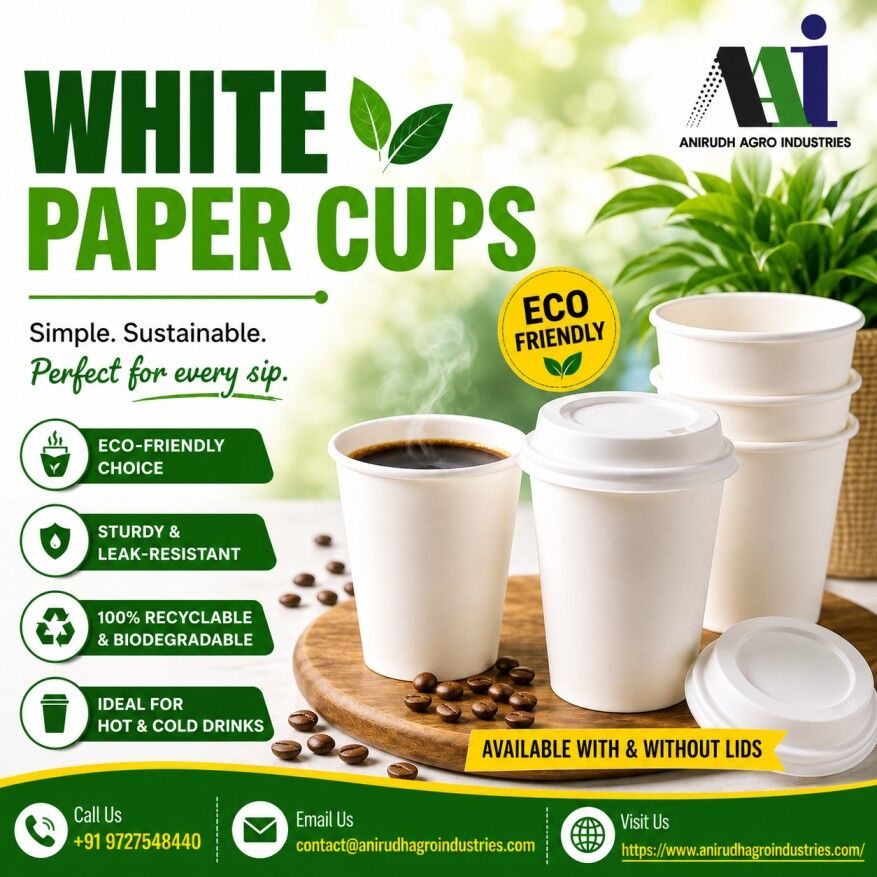 INR 1000,  White Disposable Coffee Paper Cups With Lids Manufacturer