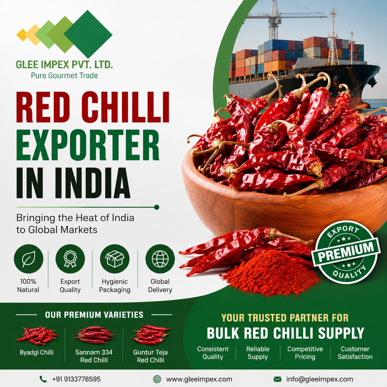 Premium Red Chilli Exporter In India – Glee Impex
