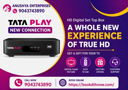 INR 3600,  Tata Play New Connection In Karur | 9043743890