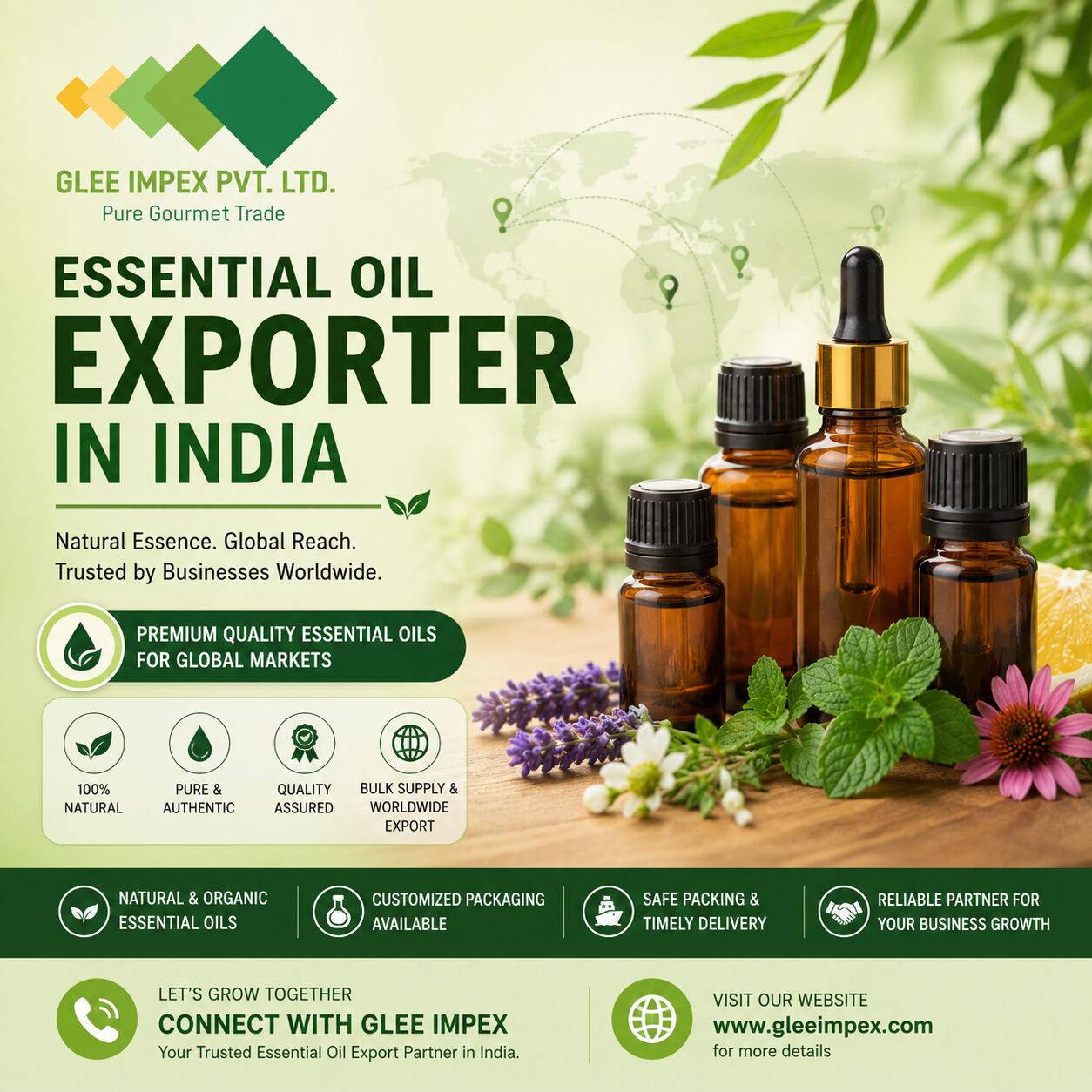Essential Oil Exporter In India | Natural & Bulk Essential Oils – Glee Impex photo 1