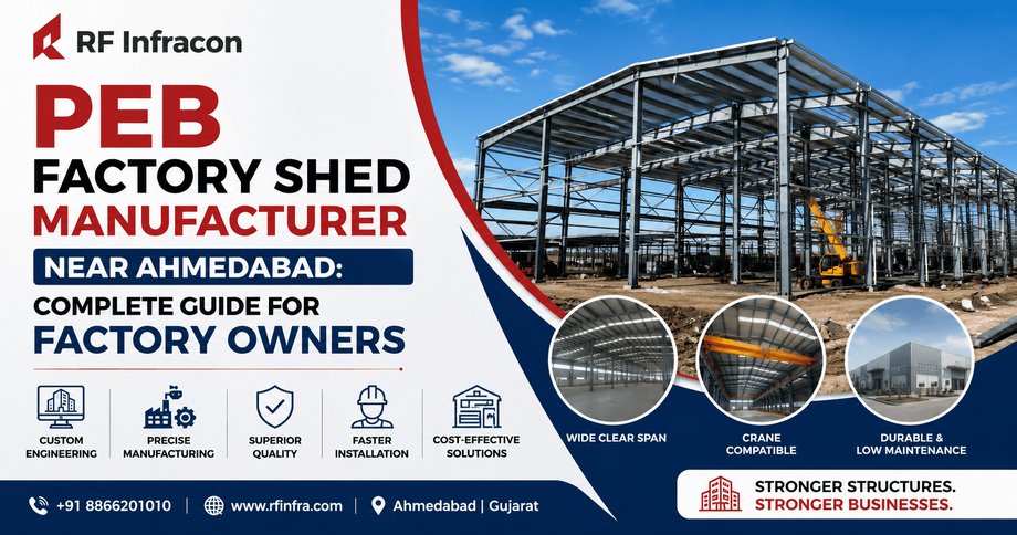 PEB Factory Shed Manufacturer Near Ahmedabad | RF Infra