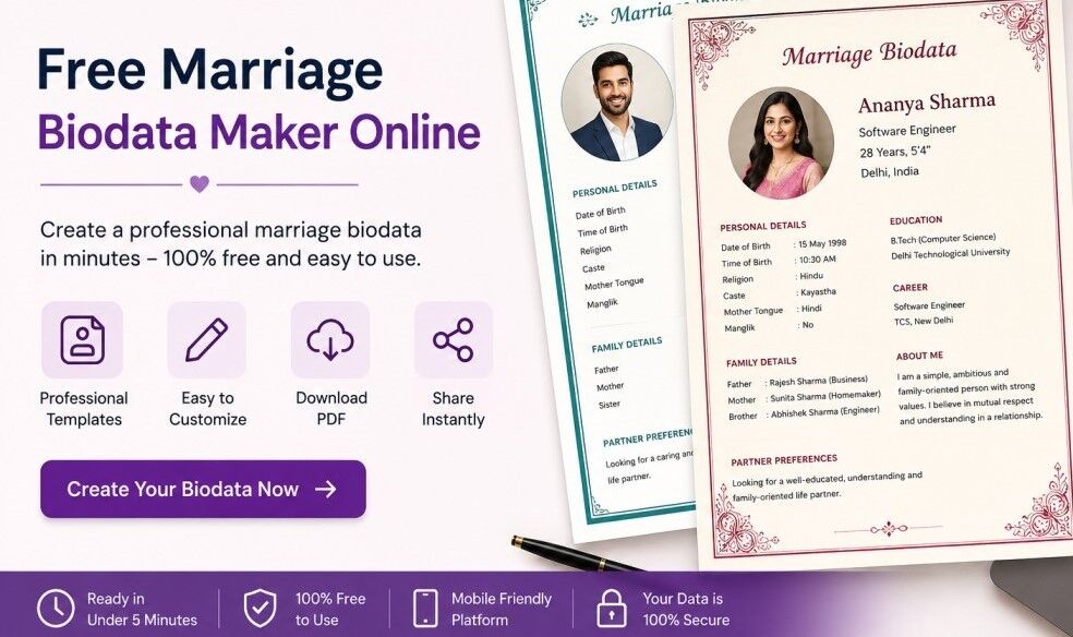 BiodataPlus Makes Marriage Profile Creation Easier With A Free Marriage Biodata Maker Onli