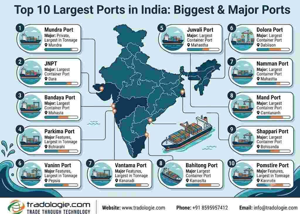 INR 25,  Top 10 Largest Ports In India: Biggest & Major Ports