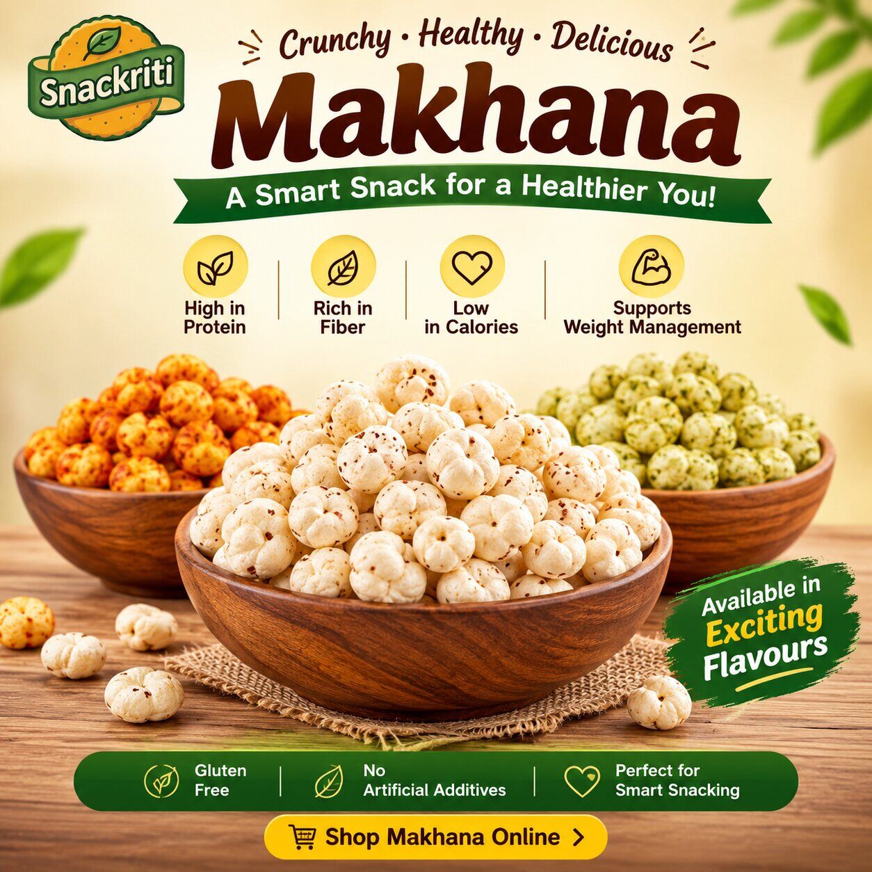 Flavoured Makhana – Delicious Roasted Fox Nuts | SNACKRITI
