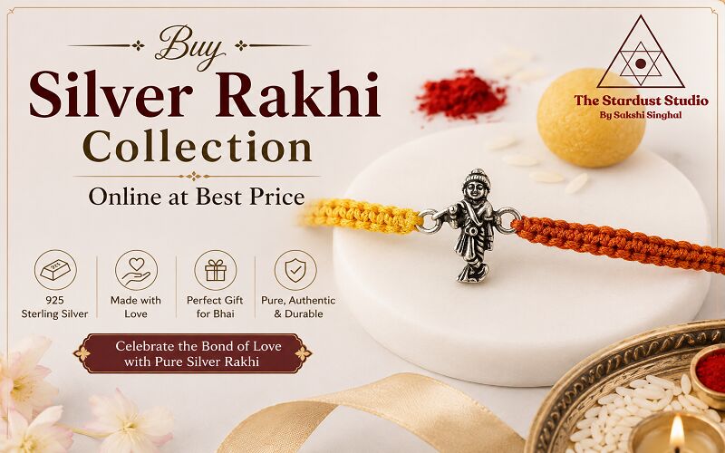 INR 1444,  Buy Original Silver Rakhi Online At Best Price | The Stardust Studio