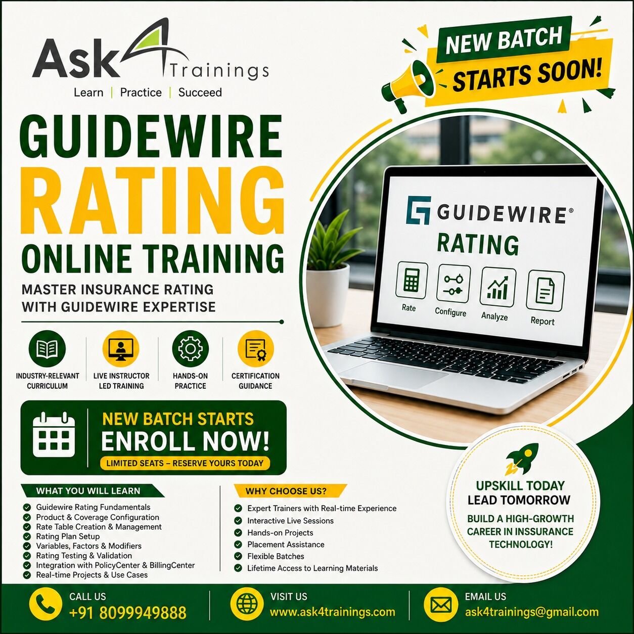 INR 25000,  Guidewire Rating Online Training | Job Ready Course