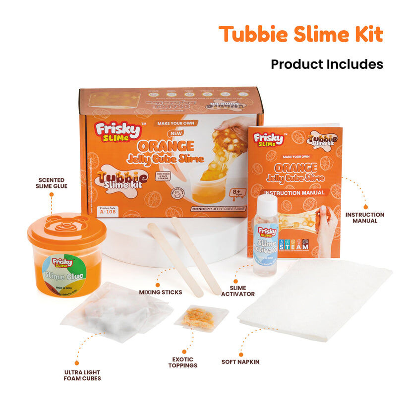 INR 350,  Buy Jelly Cube Slime Kit For Kids India | Frisky Orange DIY Slime Kit photo 1