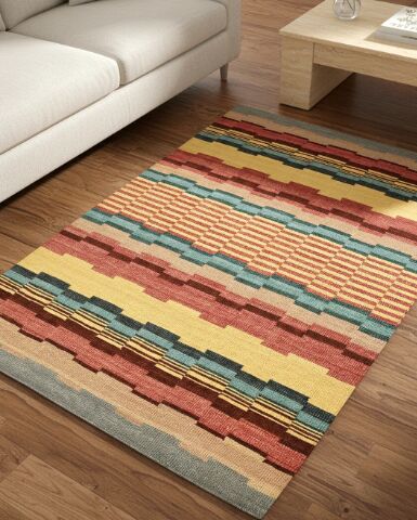INR 11999,  Tessera Wool Dhurrie Rug Online For Stylish Indian Homes photo 1