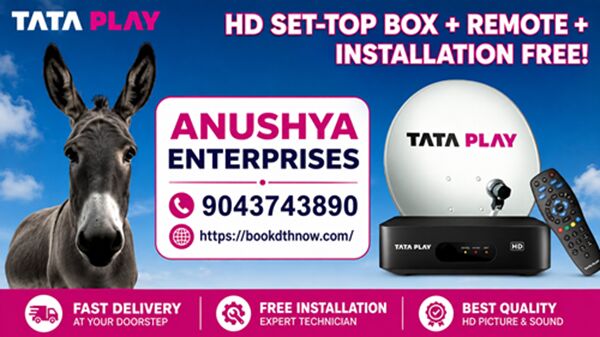INR 3600,  Tata Play New Connection In Thanjavur | Book Tata Play DTH
