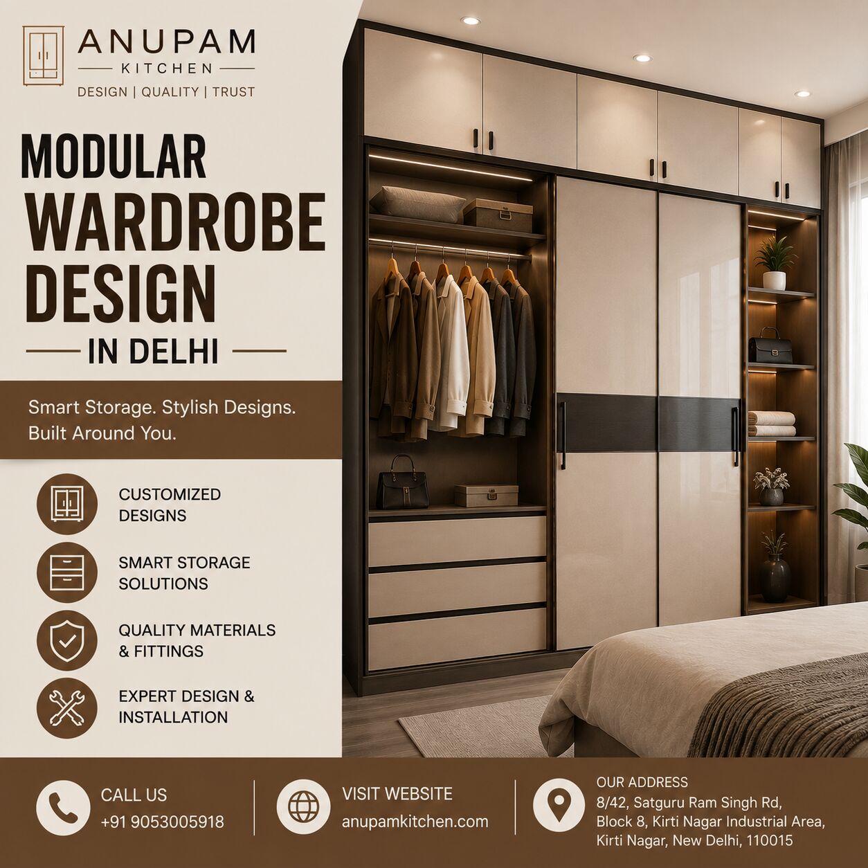 INR 10000,  Customized Wardrobe Designs In Delhi
